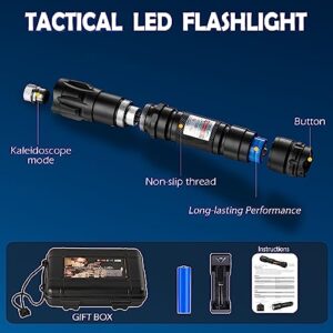 6000ft Rechargeable Flashlight with 3000 Lumens Led, High-Power LED Flash Light with 4 Modes, Pocket-Sized Handheld Flashlight for Camping,Emergency