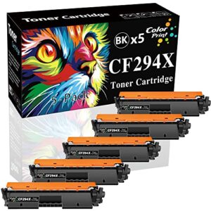 color print compatible 94x toner cartridge 94a replacement for hp cf294x cf294a 294x 294a used for laser jet pro mfp m148fdw m148dw m118dw m118 m148 m149 148dw 148fdw 118dw printer (5-pack, black)