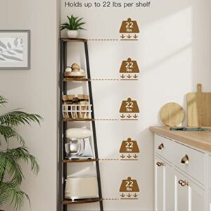 Pipishell 5 Tier Corner Shelf and 4 Tier Ladder Shelf