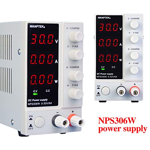 DC Power Supply Variable 0-30V 0-6A 180W Adjustable Switching Regulated Power Supply Digital Power Supply with High Precision 4-Digits Display