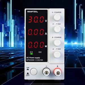 DC Power Supply Variable 0-30V 0-6A 180W Adjustable Switching Regulated Power Supply Digital Power Supply with High Precision 4-Digits Display