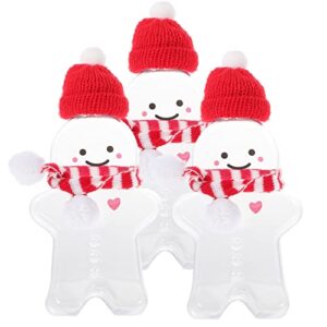 nuobesty christmas bottles gingerbread man juices bottle with hat and scarf decor, plastic water bottle empty milk bottles drink containers for juice, drinking christmas party favors
