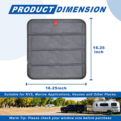 RVLAND RV Skylight Cover 16"x16" Foldable Magnet RV Blackout Ventilation Cover Camper Trailer Fan Vent Cover Waterproof Thickened Oxford Fabric (Grey)