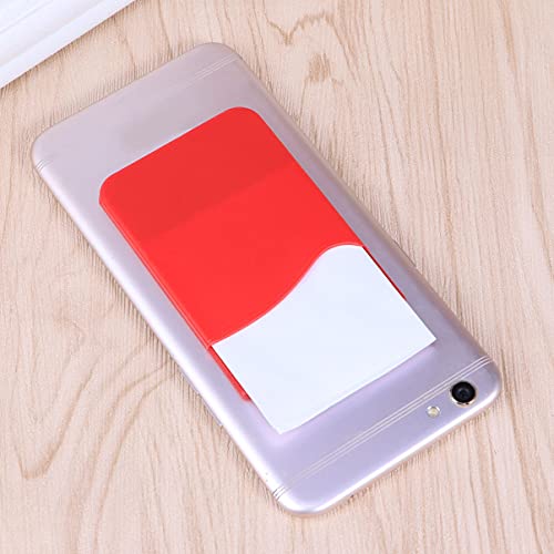 Mikikit Red Purses 9pcs Silicone Sleeve, Sticker Holder Red with Holder, Wallet, Pocket Wallet Compatible Phone, Tablets Adhesive Smartphones Fashion for Cell Id Holders Credit on Case,