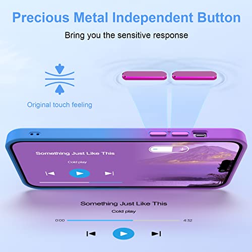 GEINVCASE Designed for iPhone 14 Pro Max Case, Gradient Clear Girls Women Case [Surround U-Shaped Airbags] [Never Yellow] Cover Compatible with iPhone 14 Pro Max 6.7 inch, Purple/Blue