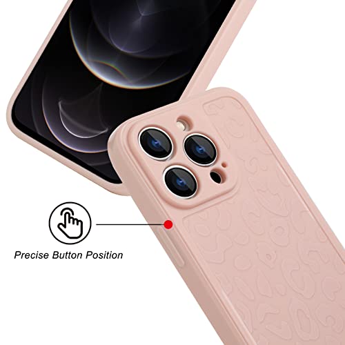 SAKUULO Compatible with iPhone 12 Pro Max Case Pink Leopard Design Soft Phone Case Shockproof Full Camera Protective Cover for iPhone 12 Pro Max, Pink