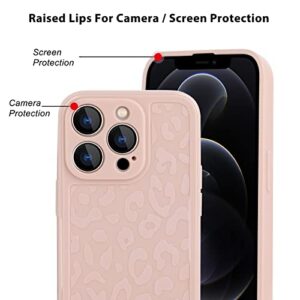 SAKUULO Compatible with iPhone 12 Pro Max Case Pink Leopard Design Soft Phone Case Shockproof Full Camera Protective Cover for iPhone 12 Pro Max, Pink