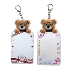 2 Pieces Photocard Holder Keychain, Cute Kpop Photocard Holder, Picture Keychains, Keychain ID Card Holder, ID Student Card, Protective Photo Sleeves Pendant Keychain