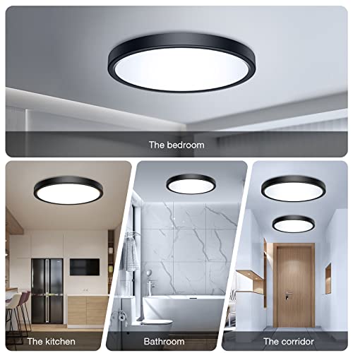 yotutun LED Ceiling Light Fixture 24W LED Flush Mount Ceiling Light, 3 Color Temperatures Dimmable Ceiling Light Fixture for Kitchen,Bedroom,Bathroom,Dining Room,Hallway (1 Pack)