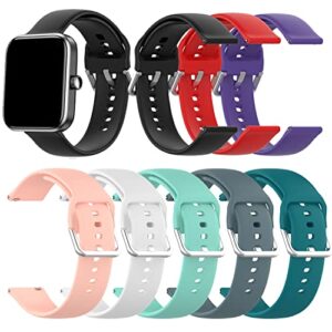 ruentech bands compatible with skg smart watch band, soft silicone quick release replacement straps for skg-v7 smart watch (8-pack)