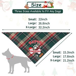 Malier Dog Christmas Bandana Reversible Embroidered Dog Bandana Classic Buffalo Plaid Pet Dog Scarf Multiple Sizes Dog Pet Triangle Bibs Kerchief for Small Medium Large and Extra Large Dogs Cats Pets