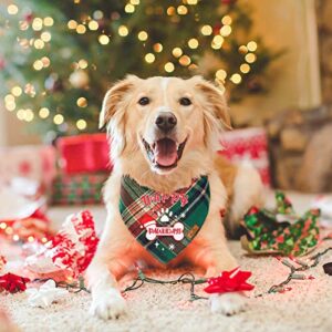 Malier Dog Christmas Bandana Reversible Embroidered Dog Bandana Classic Buffalo Plaid Pet Dog Scarf Multiple Sizes Dog Pet Triangle Bibs Kerchief for Small Medium Large and Extra Large Dogs Cats Pets