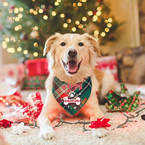 Malier Dog Christmas Bandana Reversible Embroidered Dog Bandana Classic Buffalo Plaid Pet Dog Scarf Multiple Sizes Dog Pet Triangle Bibs Kerchief for Small Medium Large and Extra Large Dogs Cats Pets