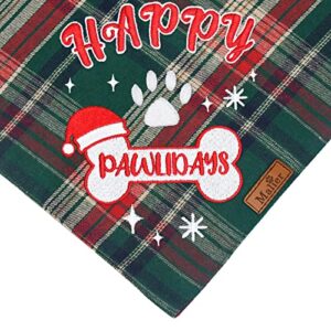 Malier Dog Christmas Bandana Reversible Embroidered Dog Bandana Classic Buffalo Plaid Pet Dog Scarf Multiple Sizes Dog Pet Triangle Bibs Kerchief for Small Medium Large and Extra Large Dogs Cats Pets