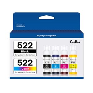 522 high capacity refill ink bottle replacement for epson compatible 522 ink refill bottles(not sublimation ink) use for ecotank et-2803 et-2800 et-2720 et-4800| black, cyan, magenta, yellow