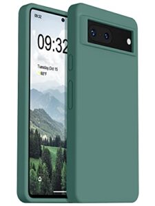 otofly designed for pixel 7 case, silicone shockproof slim thin phone case for google pixel 7 6.3 inch (pine green)