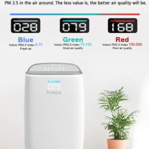 HIMOX Air Purifier for Home Pets, H13 True HEPA Filter Air Cleaner Dust Allergies Mold Pollen Pet Dander Odor Smoke Eliminator , 3 Stage Quiet Filtration For House Classroom Office Bedroom Large room . H04