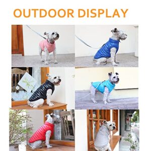 HDKUW Dog Winter Coat with D Ring, Super Light Dogs Warm Coat, Waterproof Jacket Vest Apparel for Small Medium Dogs Pink XL