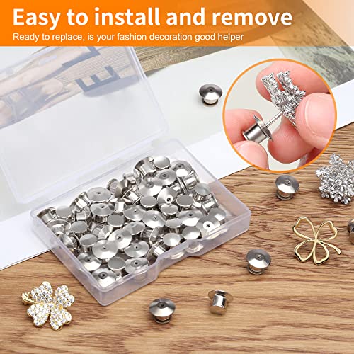 30PCS Locking Pin Backs Locking Pin Keepers Clasp, Ceryvop Metal Pin Locks Back