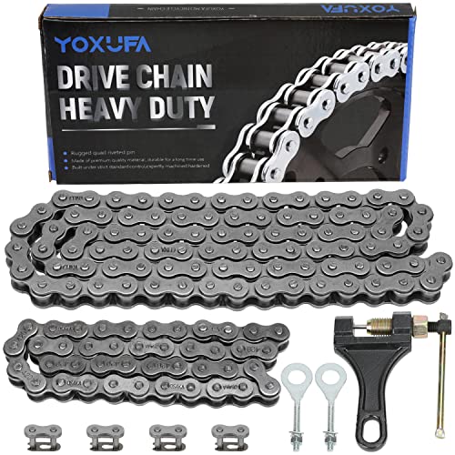 YOXUFA 420 Jackshaft Chain 42 Link + 90 Link with Chain Breaker for Coleman CT200U CT200U-EX BT200X Baja Warrior MB200 Massimo Mini Bike Predator 212cc 200cc 196cc 6.5hp Powersports Parts