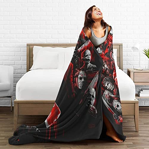 Horror Movie Characters (Many Faces of) Flannel Blanket,Super Soft, Comfortable and Warm, Perfect for Sofa, Living Room and Bedroom 80"X60"