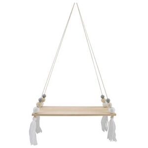 fiyo wall hanging shelf, wall hanging rack wall hanging round beads shelf storage rack diy wooden shelf natural light reclaimed triangle floating plant aesthetic decor (white gray)