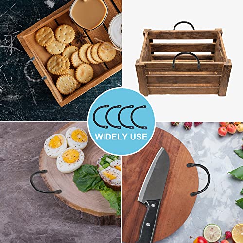 Metal Serving Tray Handles, Side Fixing Handles for Wooden Serving Trays, Kitchen Wood Charcuterie Board, Cutting Board, Wooden Box and Furniture Pulls,6 Pack(18mm Screws)