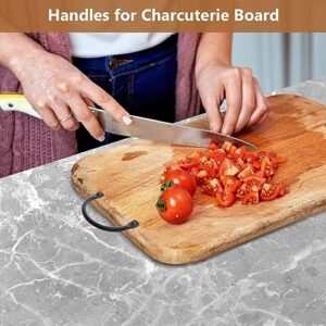 Metal Serving Tray Handles, Side Fixing Handles for Wooden Serving Trays, Kitchen Wood Charcuterie Board, Cutting Board, Wooden Box and Furniture Pulls,6 Pack(18mm Screws)