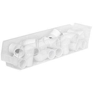Akro-Mils 30128 Plastic Nesting Shelf Bin Box, (18-Inch x 4-Inch x 4-Inch), Blue, (12-Pack) & 40120 Crosswise Width Plastic Divider for 30120, 30128, 30124 Shelf Bin Storage Bins, Black, (24-Pack)