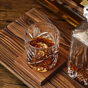 WODEXINGKO Whiskey Decanter Sets for Men, Classic Whiskey Decanter Set with Glasses, Liquor decanter for Bourbon, Scotch, Vodka - Whiskey gifts for men. Bourbon gifts for men. Transparent