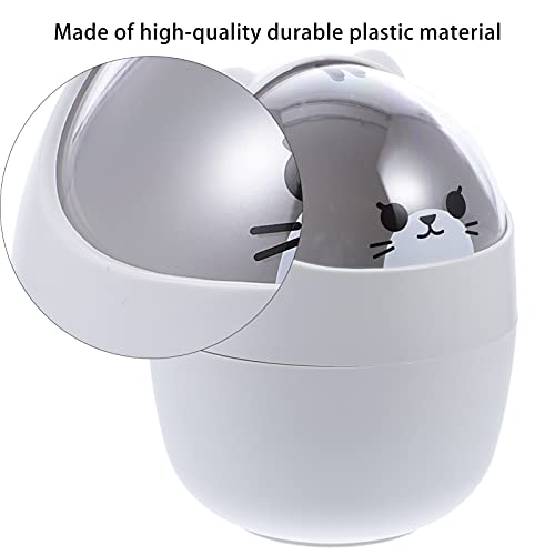 LIFKOME Plastic Mini Wastebasket Trash Can Tiny Desktop Waste Garbage Bin with Swing Lid for Home, Office, Kitchen Mini Trash Can with Lid Desk Small Trash Can Desktop Trash Can