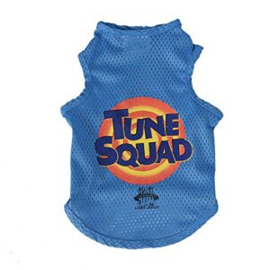 looney tunes space jam 2 tune squad dog tank top, medium dog shirt | looney tunes space jam jersey, mesh blue dog shirt for medium dogs from space jam movie