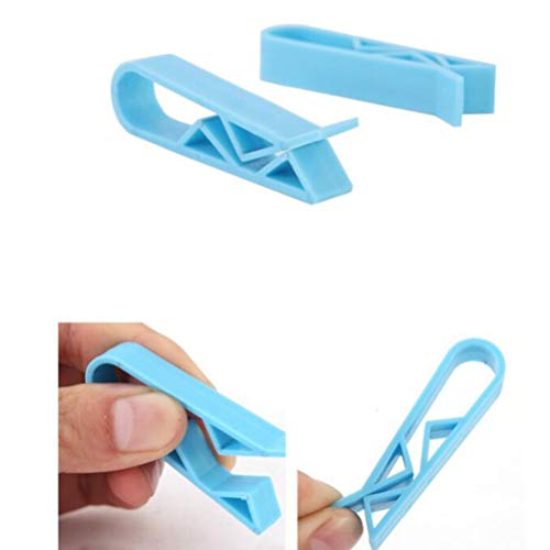 Cabilock 20pcs Trash Bag Clip Simple Pratical Fixed Waste Bin Bag Holder Rubbish Clip Garbage Can Clamp Holder (Blue)