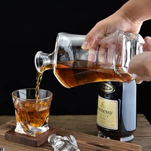 WODEXINGKO Whiskey Decanter Sets for Men, Crystal Whiskey Decanter and Glasses set, Liquor decanter for Bourbon, Scotch, Vodka, Whiskey - Whiskey gifts for men. Transparent