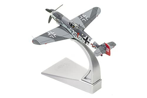 Corgi Diecast Messerschmitt Bf 109G-2 'Red 1' Luftwaffe 1:72 WWII German Military Aircraft Display Model AA27111, Black