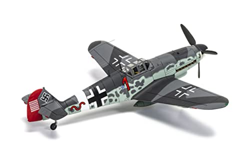 Corgi Diecast Messerschmitt Bf 109G-2 'Red 1' Luftwaffe 1:72 WWII German Military Aircraft Display Model AA27111, Black