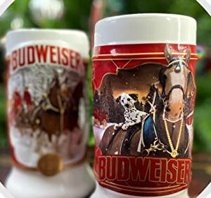 2022 Budweiser Limited Edition Collectors SERIES #43 Clydesdale Holiday Stein - Ceramic Beer Mug - Christmas Gift for Men, Father, Husband - Collectable Room Decor for Den, Man Cave, Home Bar