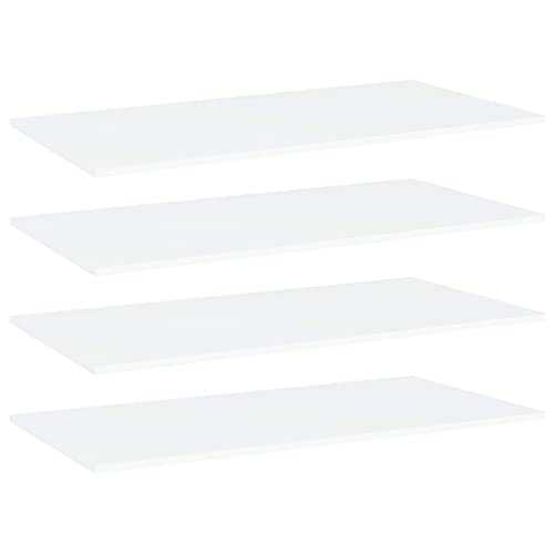 WIFESE Floating Shelves 4 pcs 31.5"x7.9" Simplistic Bookshelf Board Living Room Wall Shelves Bedroom Wall Storage Floating Bathroom Shelving White Quality Engineered Wood