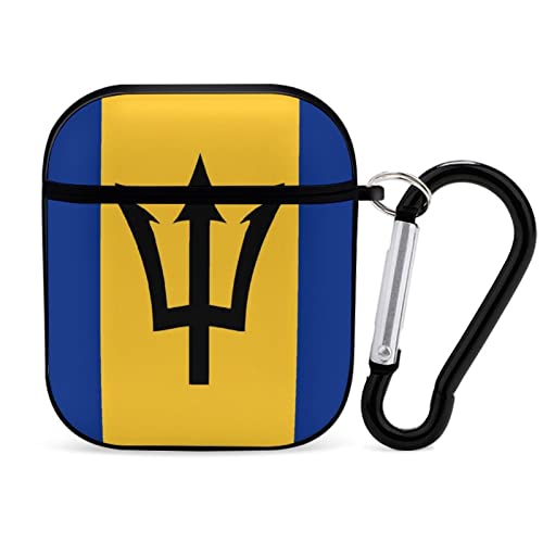 Barbados Flag Case Cover Compatible with AirPods 2 & 1 with Cute Skin and Keychain for Men Women