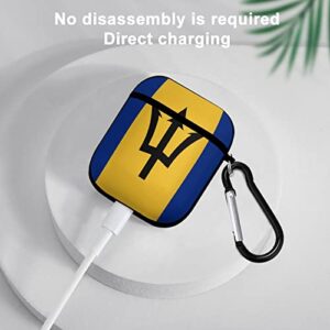 Barbados Flag Case Cover Compatible with AirPods 2 & 1 with Cute Skin and Keychain for Men Women