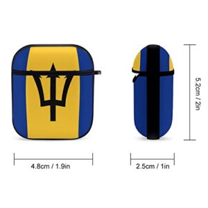 Barbados Flag Case Cover Compatible with AirPods 2 & 1 with Cute Skin and Keychain for Men Women