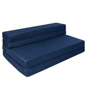 milliard tri-fold foam folding mattress and sofa bed- twin xl 78x38x4.5 inch
