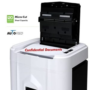 Aurora AU120MB 120-Sheet Auto Feed High Security Micro-Cut Paper Shredder / 30 Minutes (White/Black)