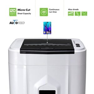 Aurora AU120MB 120-Sheet Auto Feed High Security Micro-Cut Paper Shredder / 30 Minutes (White/Black)