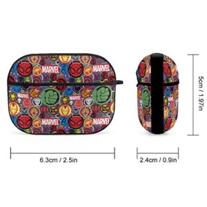 Superhero Comics AirPods Pro Case, Full-Body Hard Shell Protective Cover Case Skin with Keychain for AirPod Pro 2019