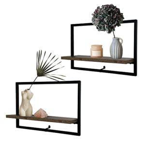cocoyard modern farmhouse floating shelf, set of 2. design you home with this wall rack set. perfect for livingroom bedroom bathroom. great gift ideas (black, 17.7" w x 4.9" d x 11.2" h)