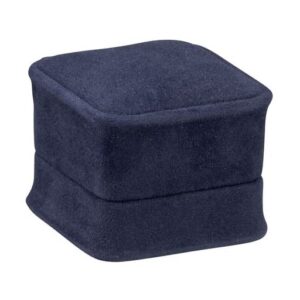 Allure - Rich Suede Navy Blue Luxury Earring Box, Elegant Diamond Earring Case, With Blue Velour Interior, Jewelry Display Gift Box, For Unique Proposal, Engagement Or Wedding.