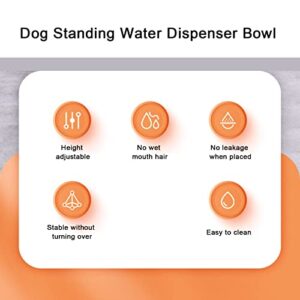 Tnfeeon Automatic Dog Water Bowl Dispenser for Cat Pet Animal,Dog Standing Water Dispenser Bowl Automatic Detachable Pet Drinking Feeder for Dogs Cats 680ml