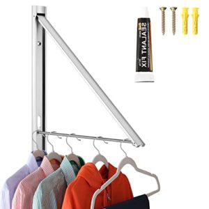 kuaguan laundry racks for drying clothes drying rack,folding drying rack, wall mounted clothes hanger rack drying rack clothing folding indoor and outdoor (silver)