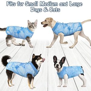 Dog Surgery Recovery Suit, Tie Dye Pet Surgical Suit for Female, Cone E-Collar Alternatives After Spay Abdominal Wounds Protector, Neuter Dog Anti-Licking Onesie for Small Medium Large Dogs, Medium